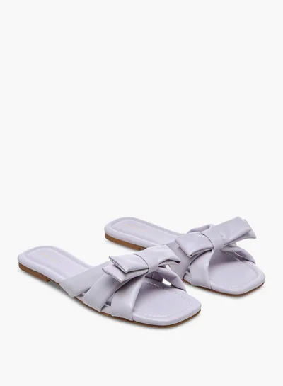 Celeste Women's Bow Detail Slip-On Flat Sandals