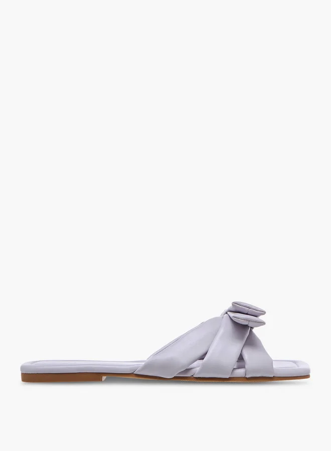 Celeste Women's Bow Detail Slip-On Flat Sandals