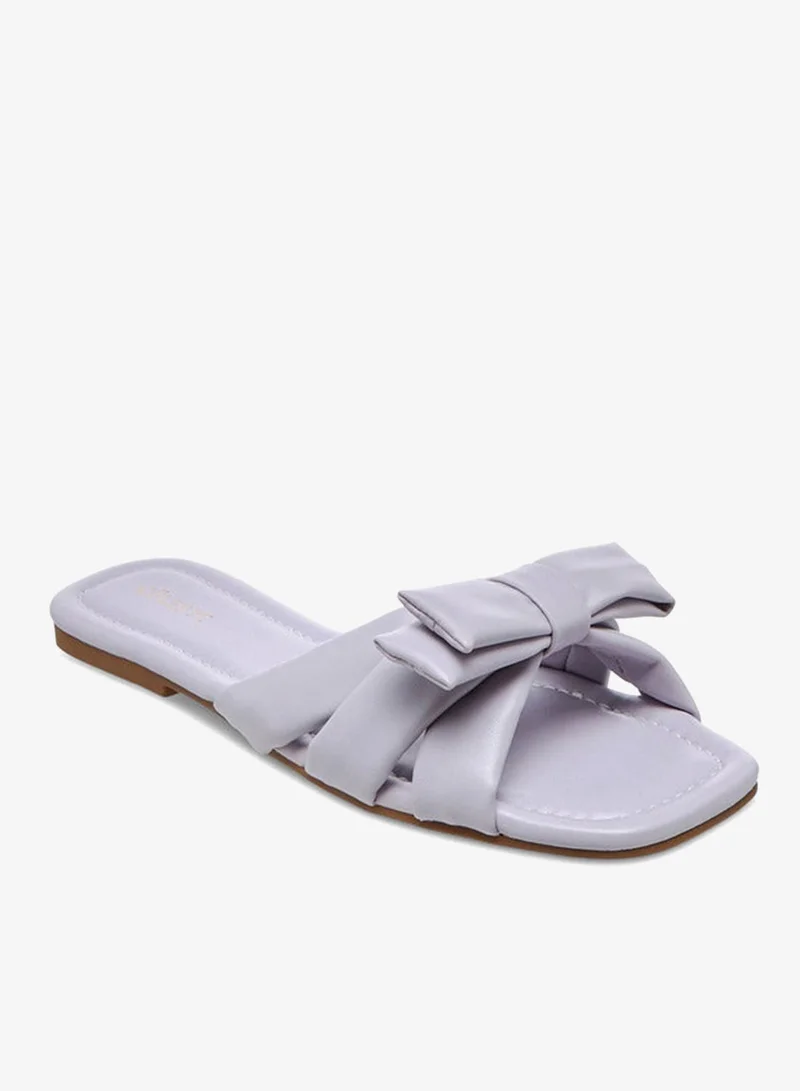 Celeste Women's Bow Detail Slip-On Flat Sandals