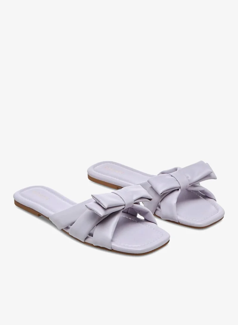 Celeste Women's Bow Detail Slip-On Flat Sandals