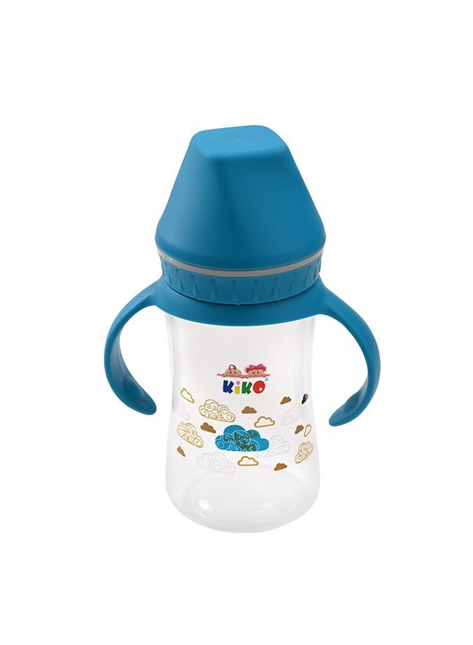 Kiko Wide Neck Feeding Bottle With Handle 250Ml, 6 Months +, Blue - Image 1