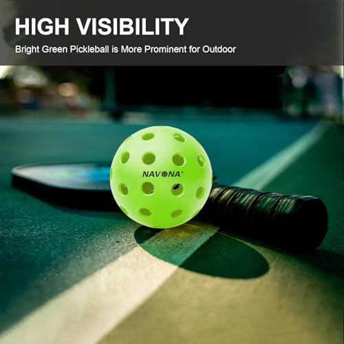 Navona 48 Pack Premium 40-Holes Outdoor Pickleball Balls, Meet USAPA Official Requirement, Perfectly Balanced, High Bounce True Flight, Durable Outdoor Pickleball Set - Image 4