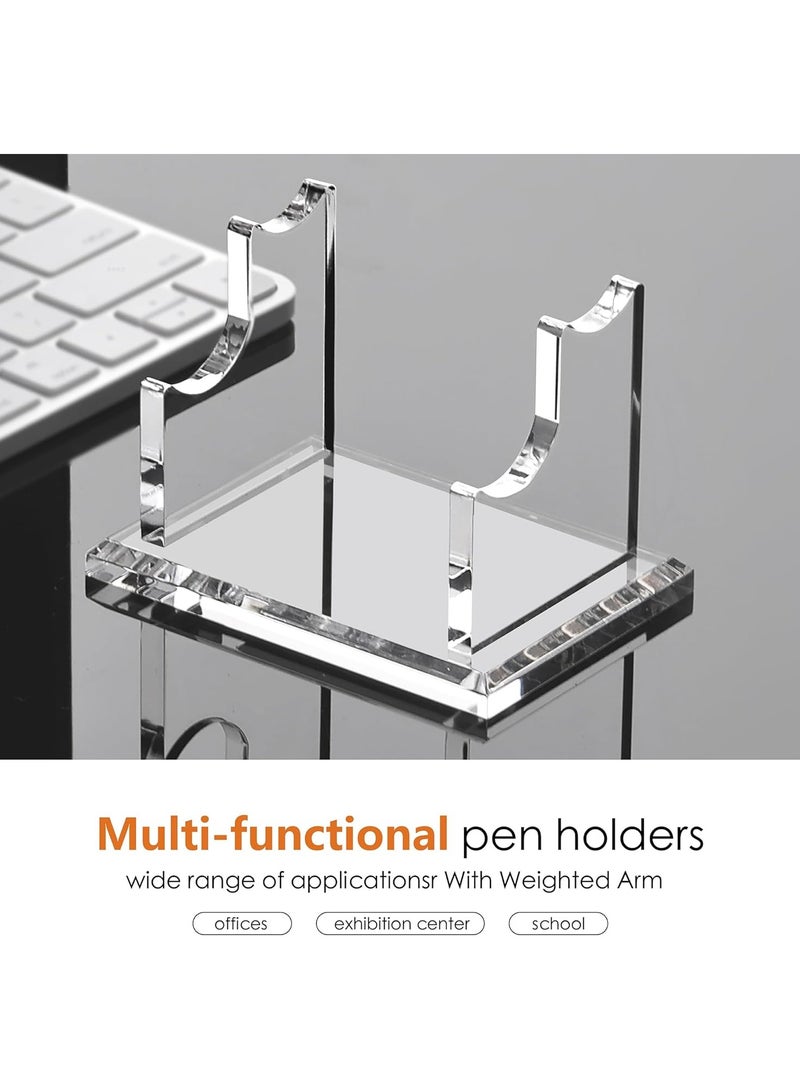 Generic 2 Tier Acrylic Pen Holder Display Stand, Fountain Pen Pencil Makeup Brush Rack , Ballpoint Pen Showholder, Paintbrush Drying Rack Organizer Desk for Home School Office or Store Use  - Image 2
