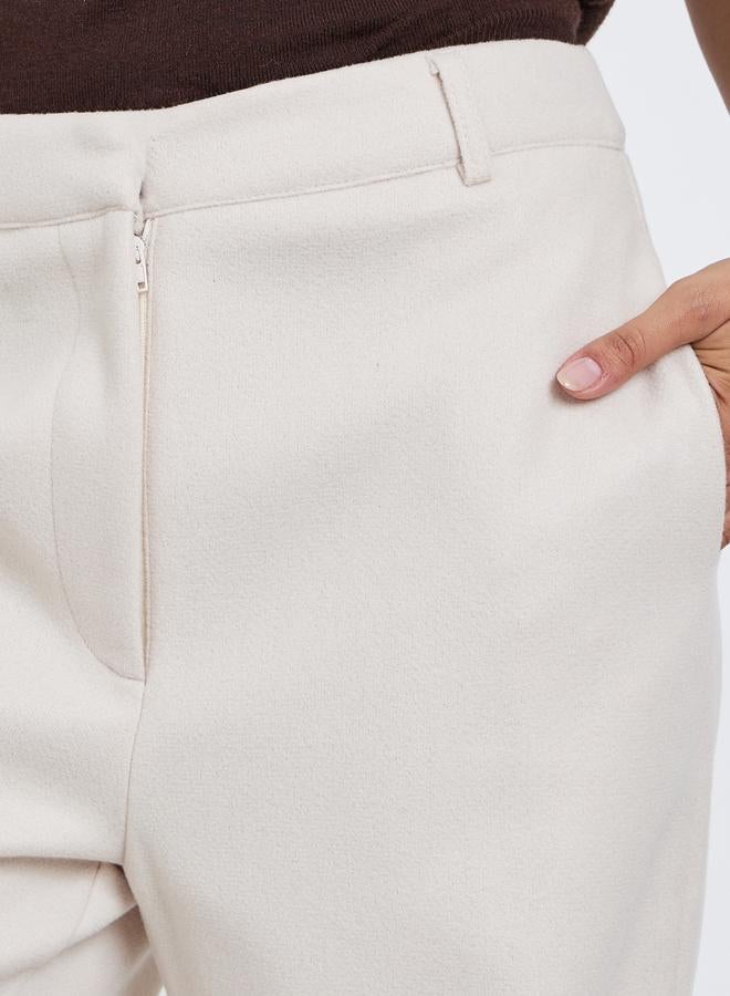 Styli Beige Wool Like Straight Leg Pants - Image 3