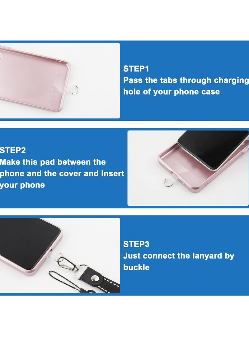 Generic Phone Tether Tab, 5 Pieces Universal Phone Lanyard Patch Without Adhesive,Phone Lanyard Replacement Part for Cell Phone Strap(Transparent)  - Image 3