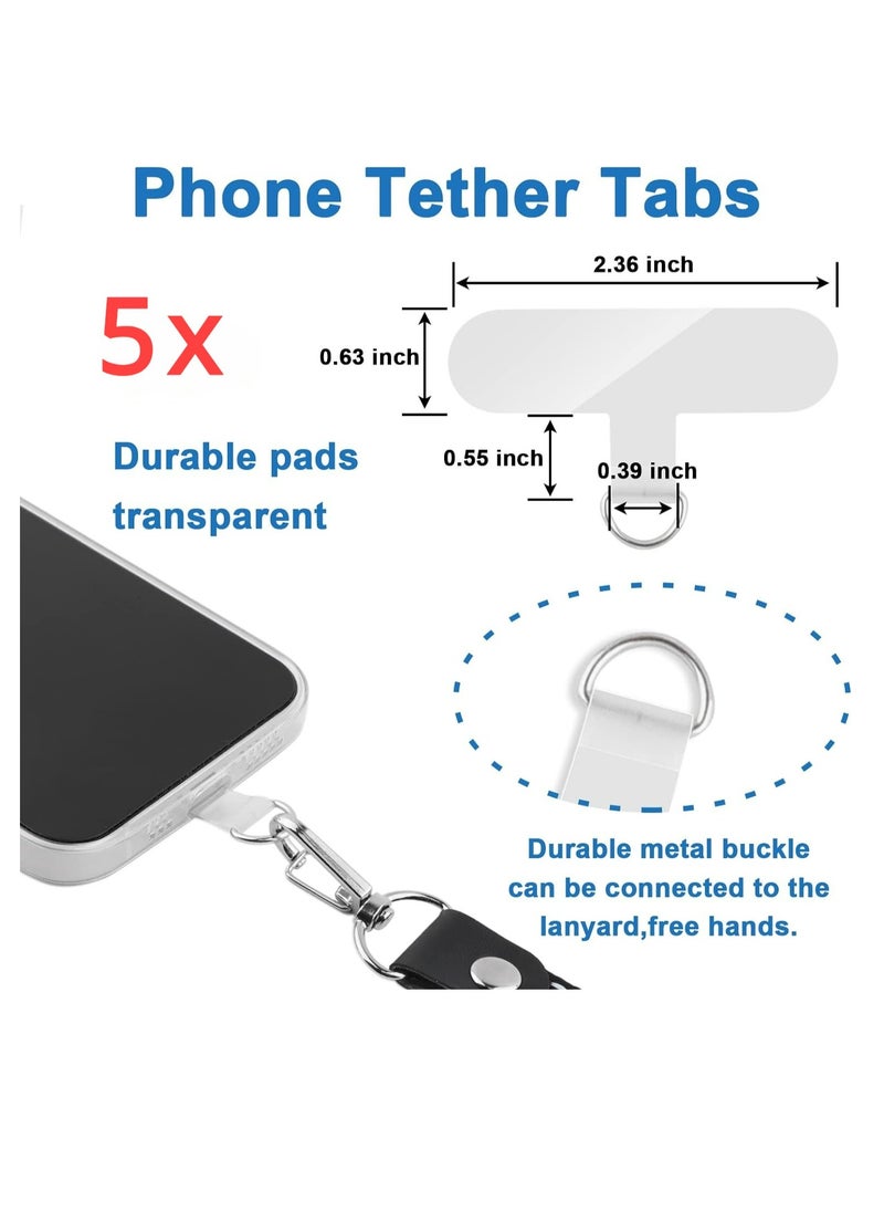 Generic Phone Tether Tab, 5 Pieces Universal Phone Lanyard Patch Without Adhesive,Phone Lanyard Replacement Part for Cell Phone Strap(Transparent)  - Image 2