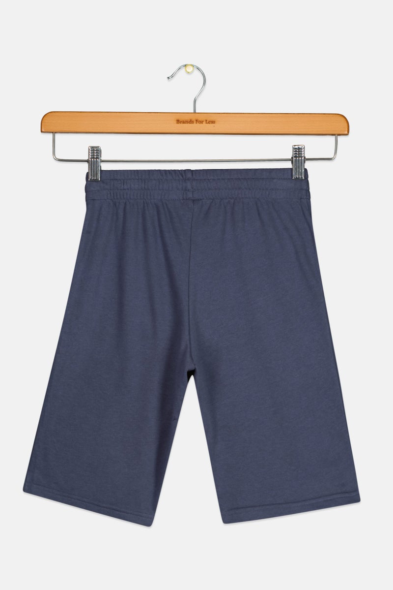 Adidas Kids Boy Brand Logo Outdoor Shorts, Navy - Image 2