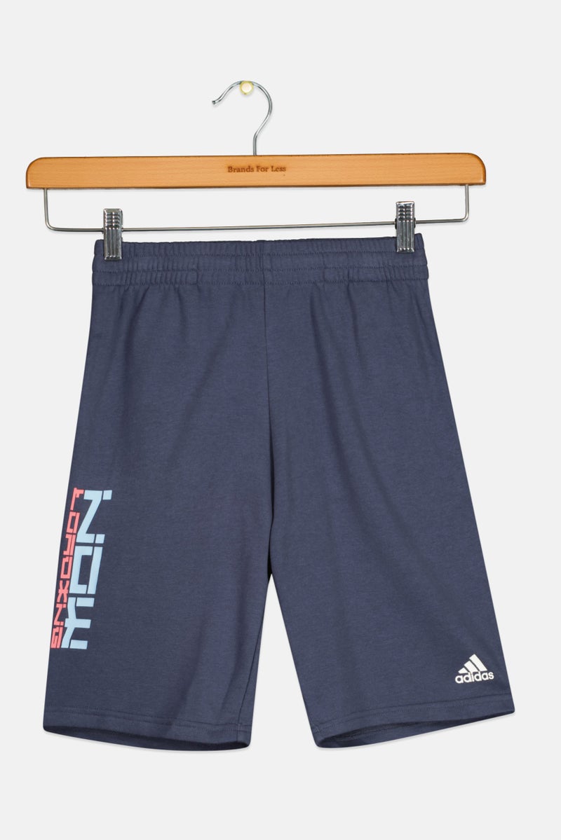 Adidas Kids Boy Brand Logo Outdoor Shorts, Navy - Image 1