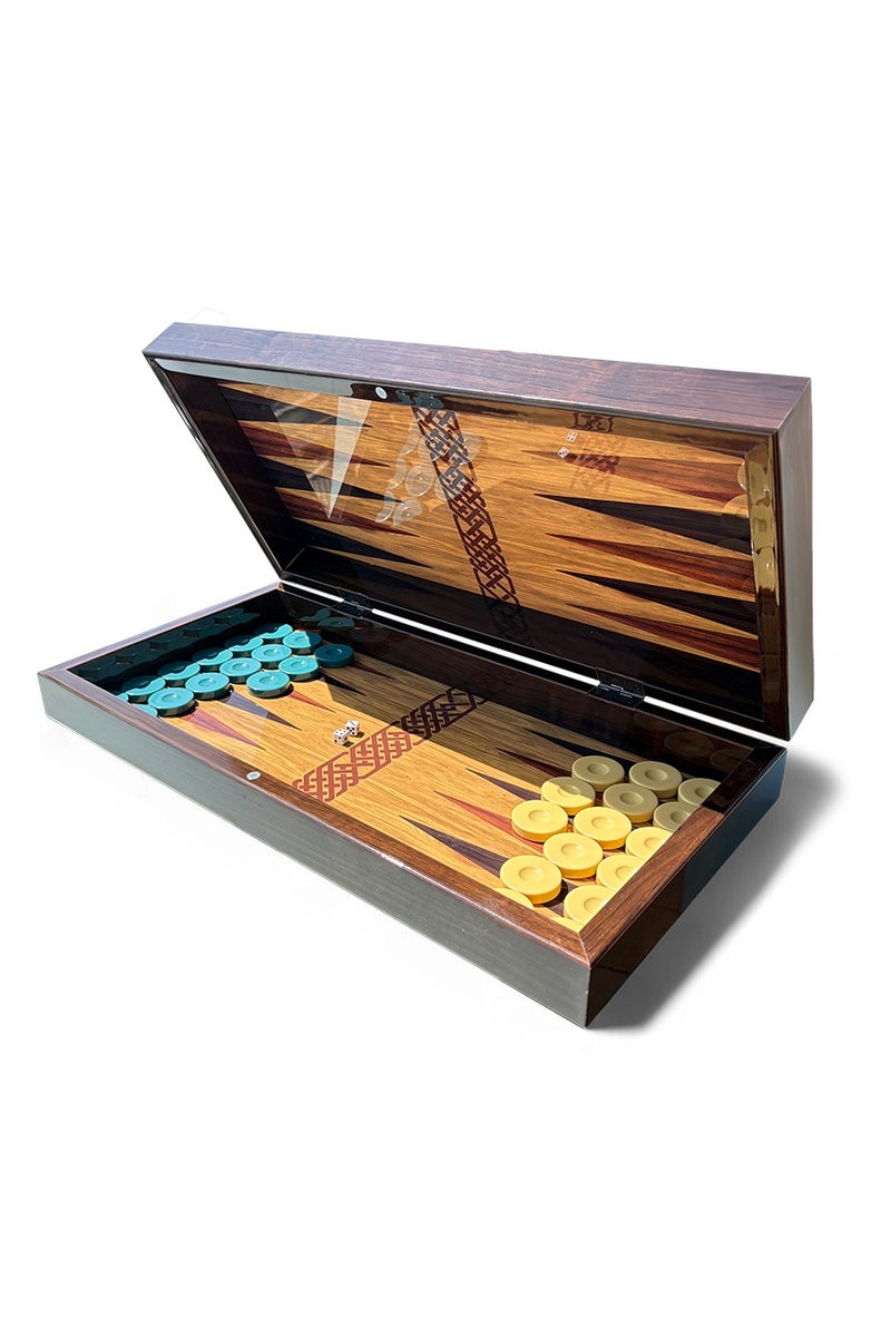 Biggdesign Backgammon Set with Dice and Checkers, MDF Body, Magnetic Lock, Durable Gloss Finish, Scratch-Proof Surface, Board Games for Gift – Made in Turkey - Image 3