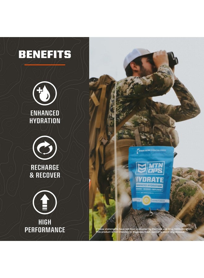 MTN OPS MTN OPS Hydrate Electrolytes Powder Drink Mix, 20 Single Serving On-The-Go Electrolyte Packs with Over 1000mg of Electrolytes per Serving, Lemon Lime  - Image 3