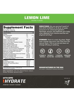MTN OPS MTN OPS Hydrate Electrolytes Powder Drink Mix, 20 Single Serving On-The-Go Electrolyte Packs with Over 1000mg of Electrolytes per Serving, Lemon Lime  - Image 2