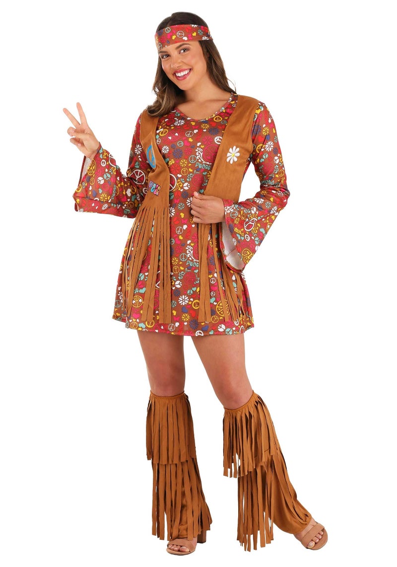 Fun World womens Peace Love Hippie Costume Adult, Multi, Small US - Image 1