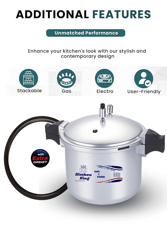 Kitchen King Available in sizes ranging from 3 liters to 60 litersLiters Kitchen King Blaze 3L Premium Pressure Cooker – Anodized Aluminium, High-Pressure Cooking, GRS Safety, Pressure Indicator, Extra Gas Kit, Multipurpose Use, Heavy Base, Easy Open Handle Silver  - Image 3