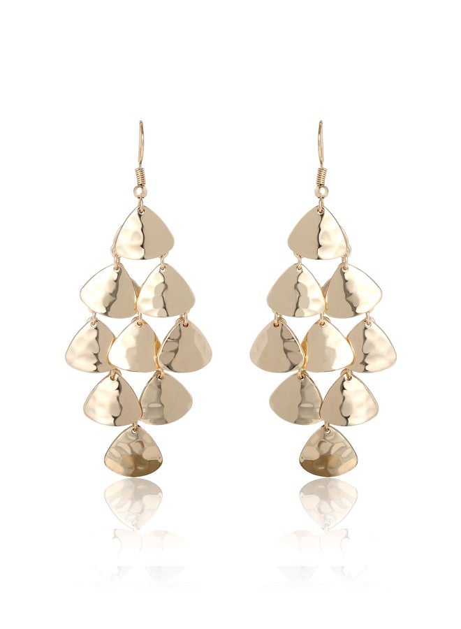 بي سي بي جينيريشن أقراط متدلية من مجموعة BCBG Generation Gold للنساء - أقراط مثلثة متدلية متعددة الطبقات بلمسة نهائية مميزة - تصميم خفيف الوزن - Image 1