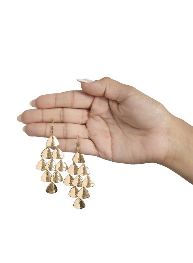 بي سي بي جينيريشن أقراط متدلية من مجموعة BCBG Generation Gold للنساء - أقراط مثلثة متدلية متعددة الطبقات بلمسة نهائية مميزة - تصميم خفيف الوزن - Image 4