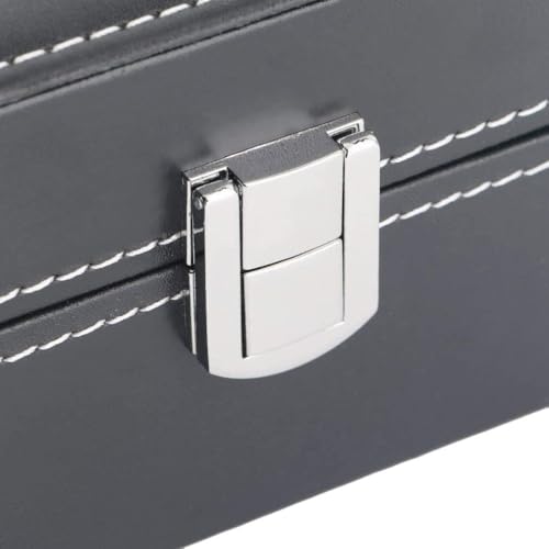 MeRaYo Watch Organizer Box for Men & Women, 2 Slot, Black Faux Leather & Velvet, Dust-Proof Glass Lid, Portable Size - Image 5