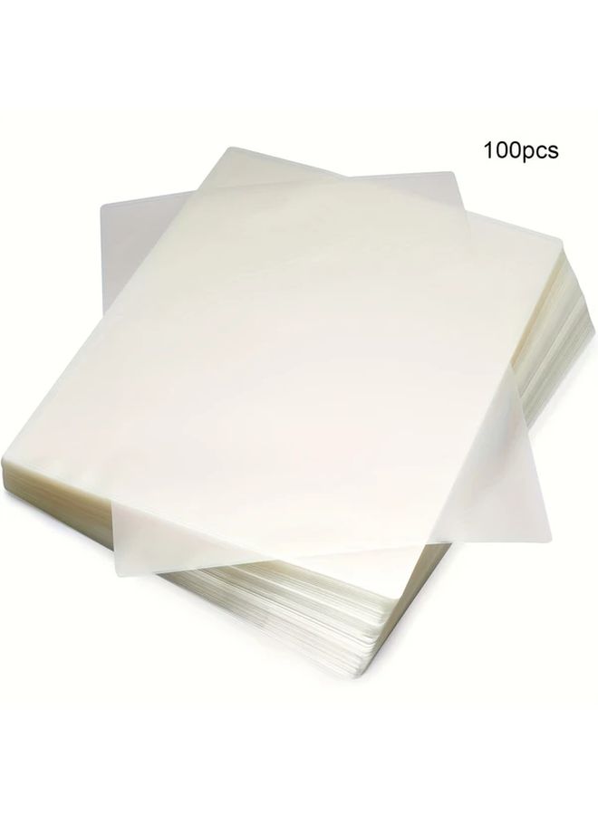 100 Transparent Heat Seal Plastic Sheets Waterproof High Durability Laminating Film For Photos Documents Protection No Yellowing Easy Clean - Image 1