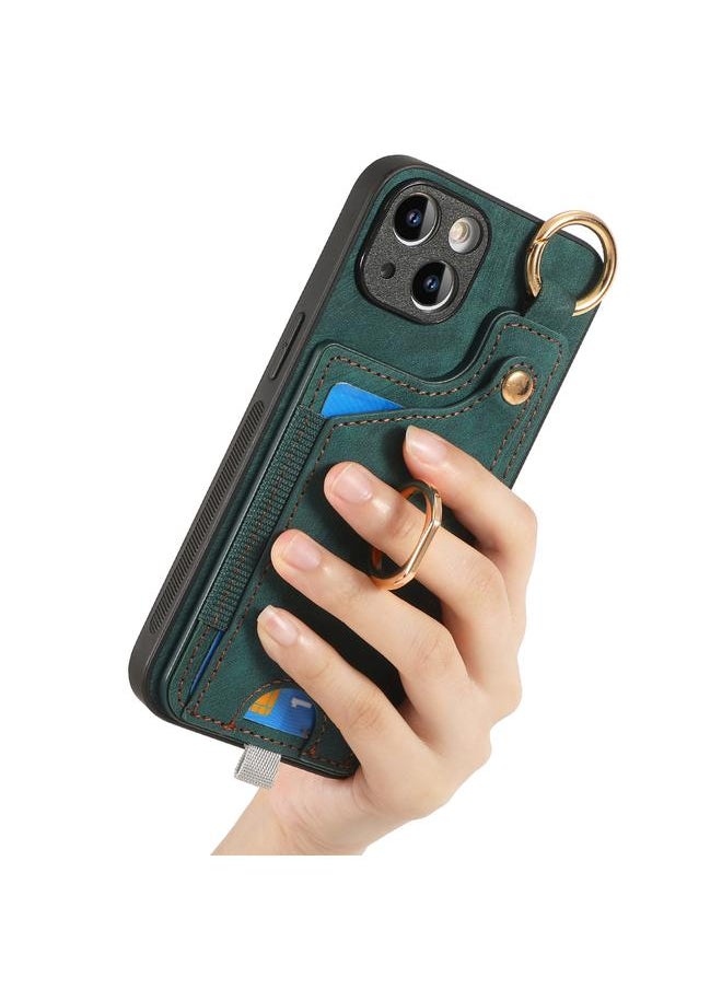erorex Case For iPhone 15 Plus Retro Skin-feel Ring Card Bag Phone Case with Hang Loop  - Image 5