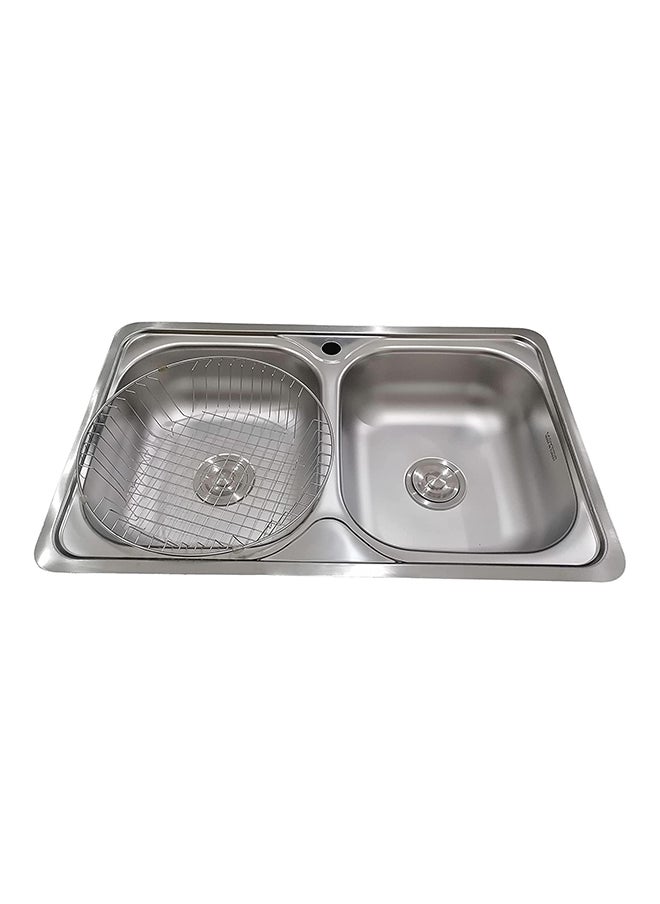 Generic - Double Pot Of Stainless Steel Turkish Kitchen Sink, Size 50Cm X 80Cm - Image 1