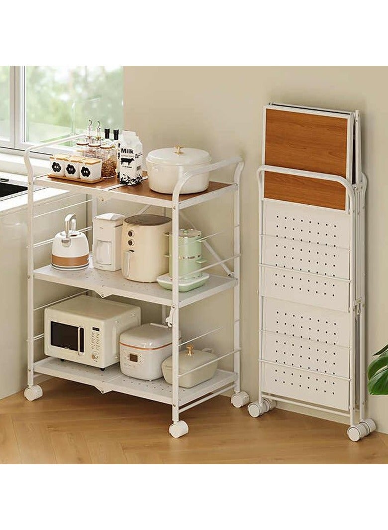 DubaiGallery Foldable Storage Shelves 3 Tier, Storage Racks Kitchen Cabinet, Shelf Storage Multipurpose Rack for Living Room Bedroom Kitchen Garage Easy Assembly - Image 1