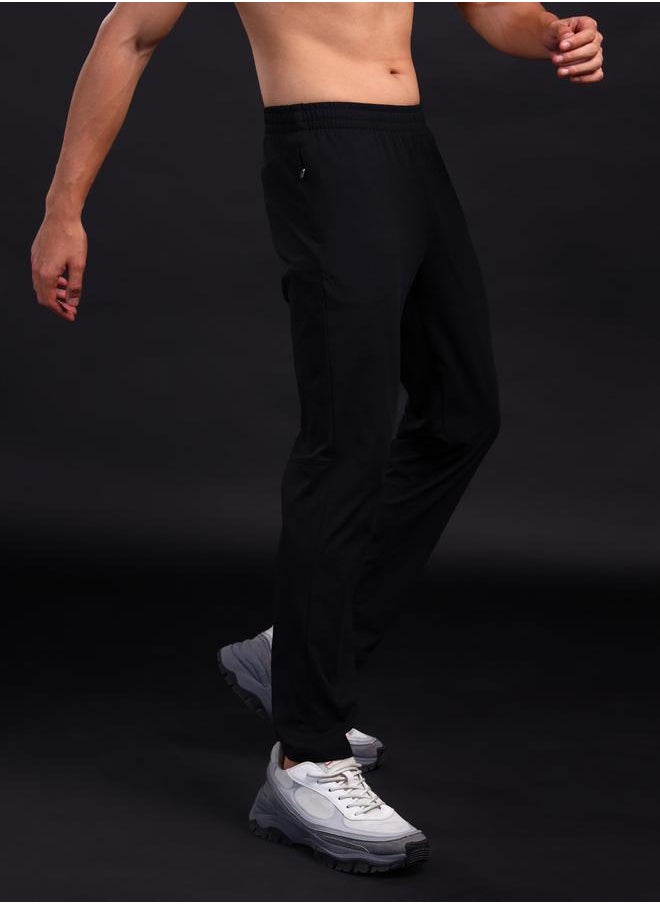 Technosport Technosport Men Black Solid 4-Way Stretch Track Pants  - Image 3