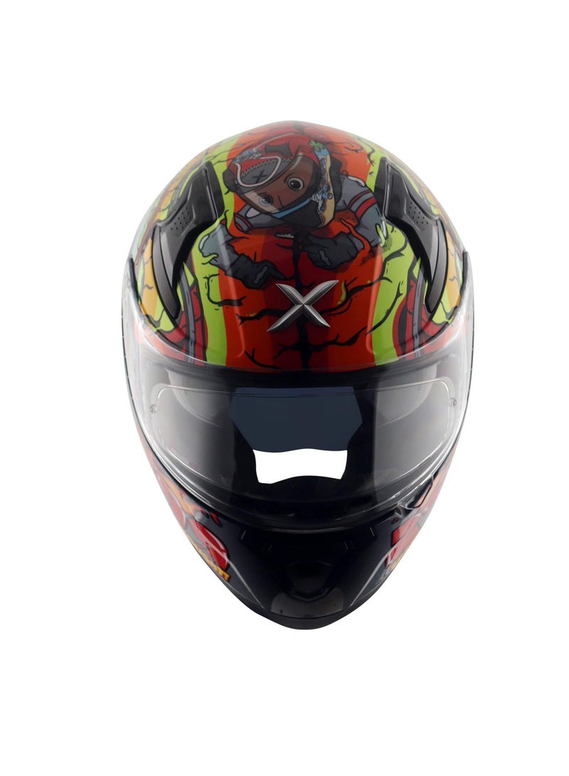Axor xBhp Speed of Thought Motorbike Helmet Neon Yellow Blue - Image 2