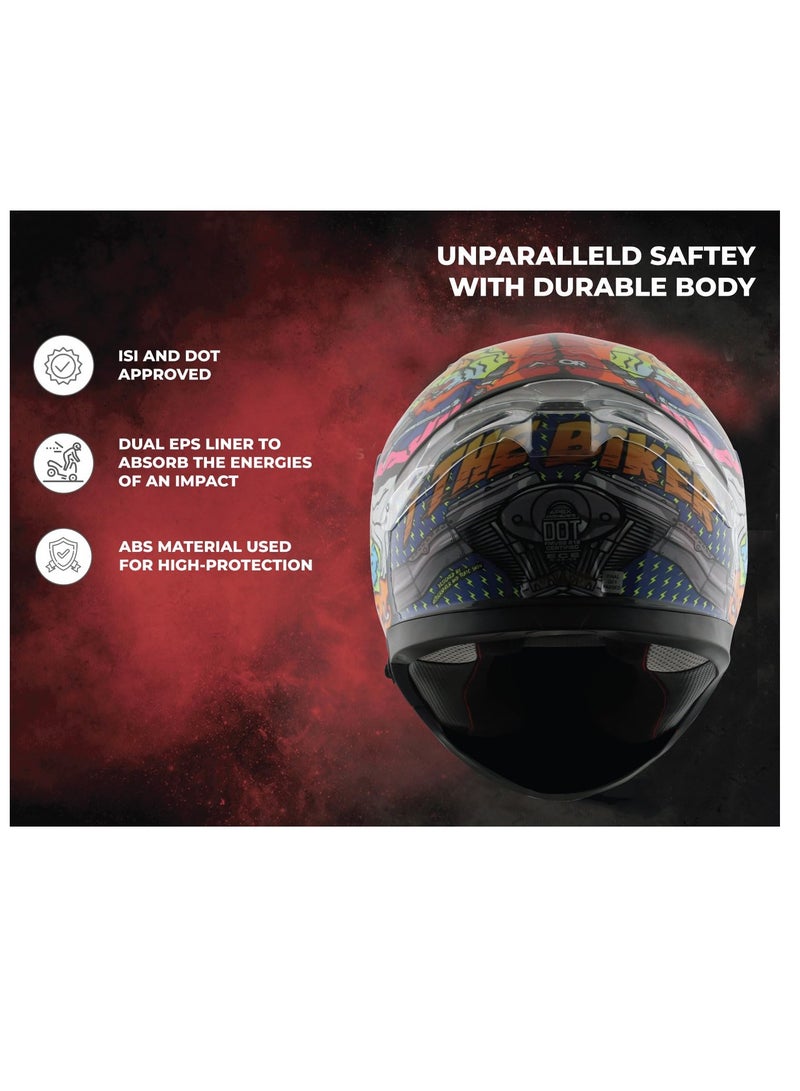 Axor xBhp Speed of Thought Motorbike Helmet Neon Yellow Blue - Image 5