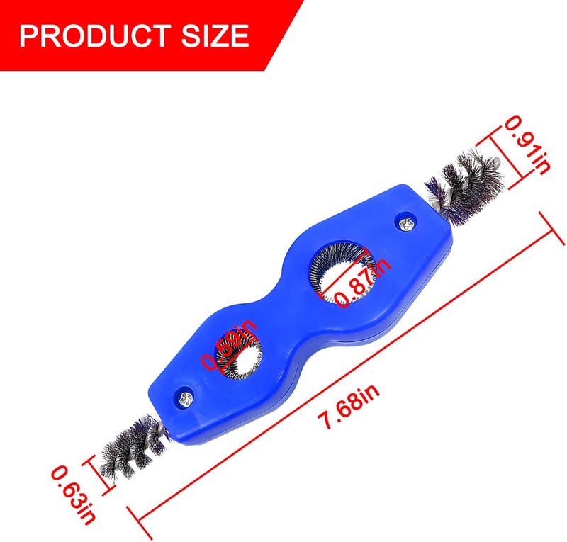 BELOMI 2PCS Car Battery Terminal Cleaning Brush, 4 in 1 Rustproof Battery Cleaner Tool with Steel Wire, Auto Universal Interior and Exterior Battery Terminals Machine Parts（Blue） - Image 2