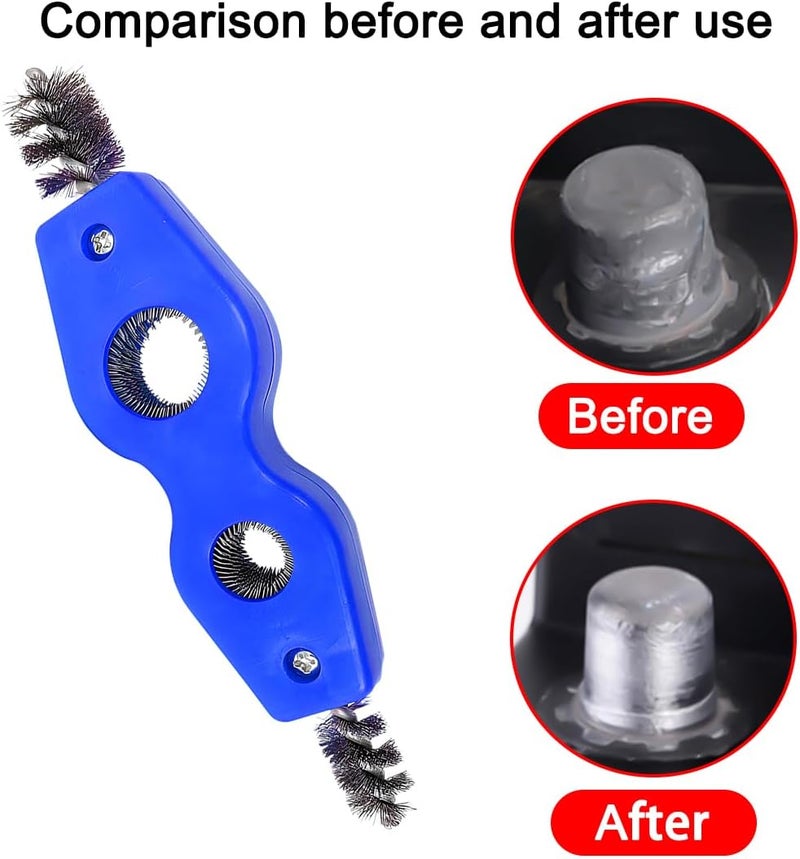 BELOMI 2PCS Car Battery Terminal Cleaning Brush, 4 in 1 Rustproof Battery Cleaner Tool with Steel Wire, Auto Universal Interior and Exterior Battery Terminals Machine Parts（Blue） - Image 3