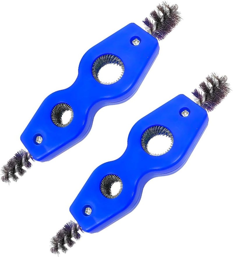 BELOMI 2PCS Car Battery Terminal Cleaning Brush, 4 in 1 Rustproof Battery Cleaner Tool with Steel Wire, Auto Universal Interior and Exterior Battery Terminals Machine Parts（Blue） - Image 1