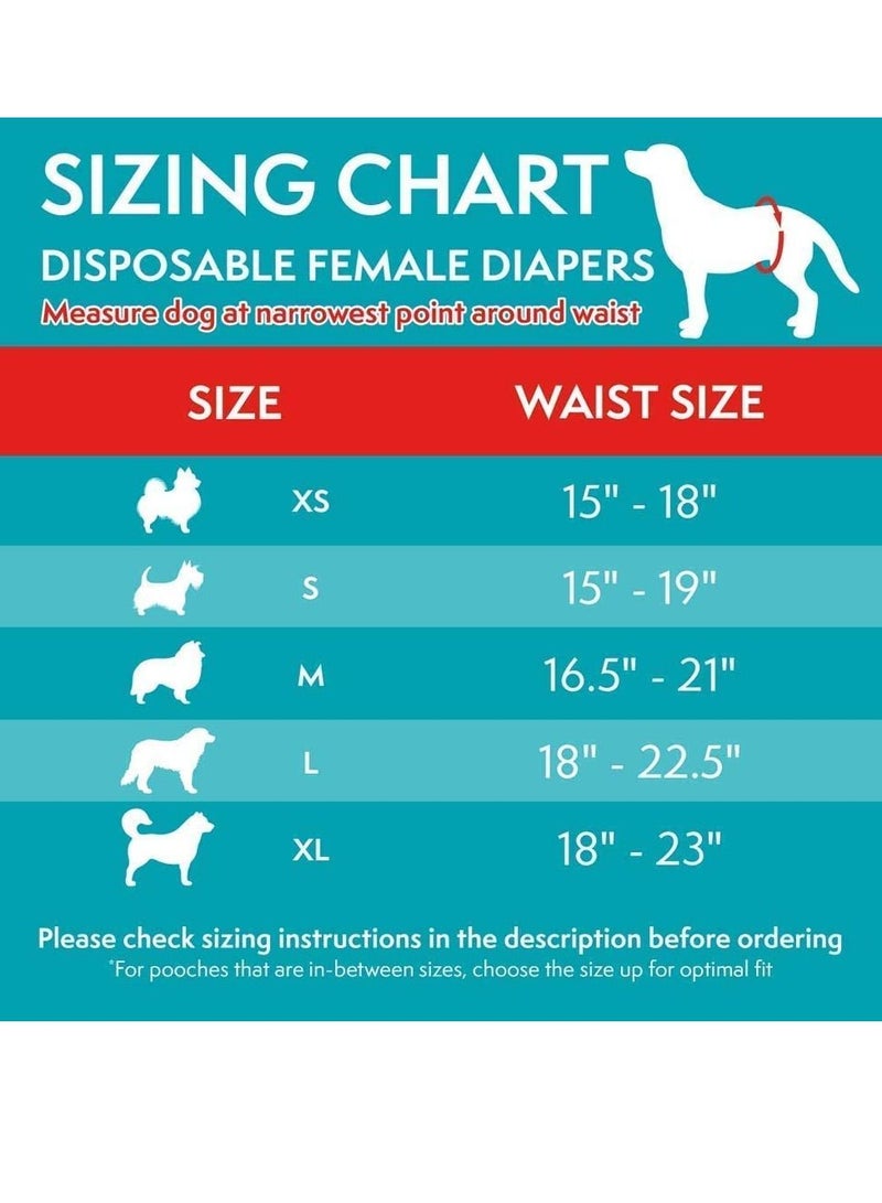 Simple Solution 12 قطعة من حفاضات الكلاب النسائية ذات المقاس الكبير/الكبير المحسّنة للاستخدام مرة واحدة - Image 2