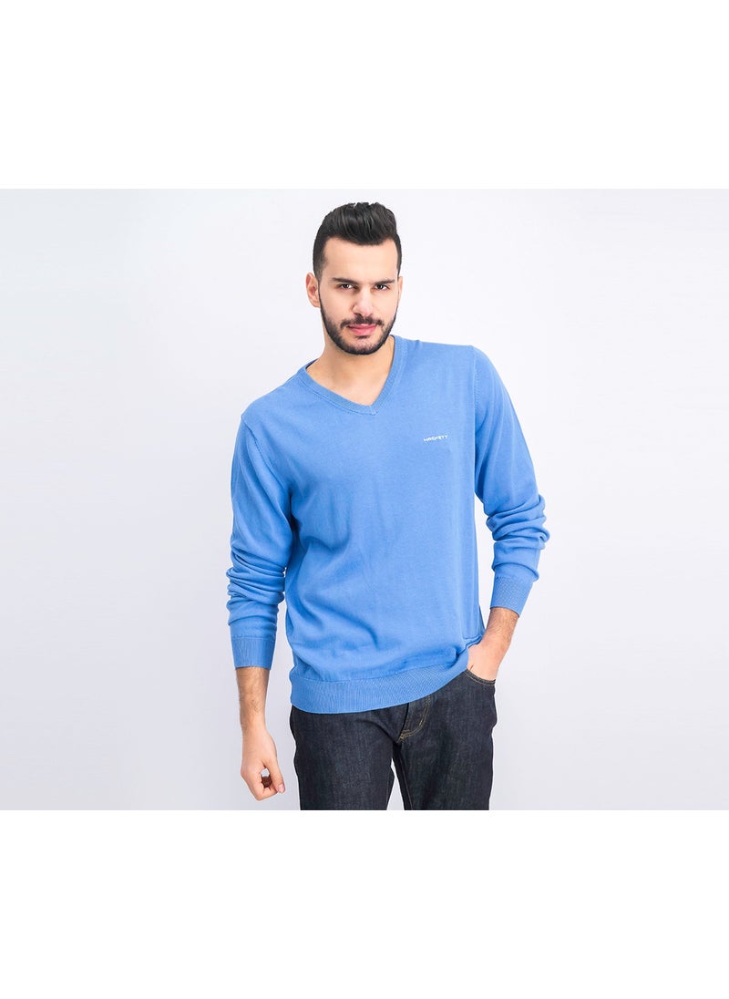 Hackett Men V-neck Sweater, Yonder Blue  - Image 1