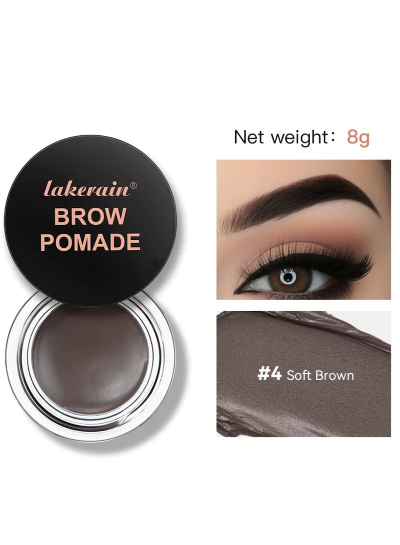 lakerain Brow Pomade Natural Long Lasting Sweat Proof Waterproof Eyebrow Makeup Gels Smooth Fast Drying Eyebrow Color Cream Eyebrow Pomade Brow Coloring Gel Soft Brown 04 - Image 2