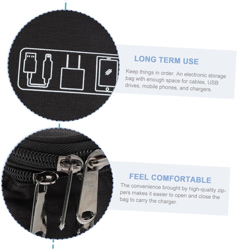 jojofuny Multipurpose Data Cable Travel Organizer Zipper Pouch u Disk Pouch Earphone Bag Case - Image 2
