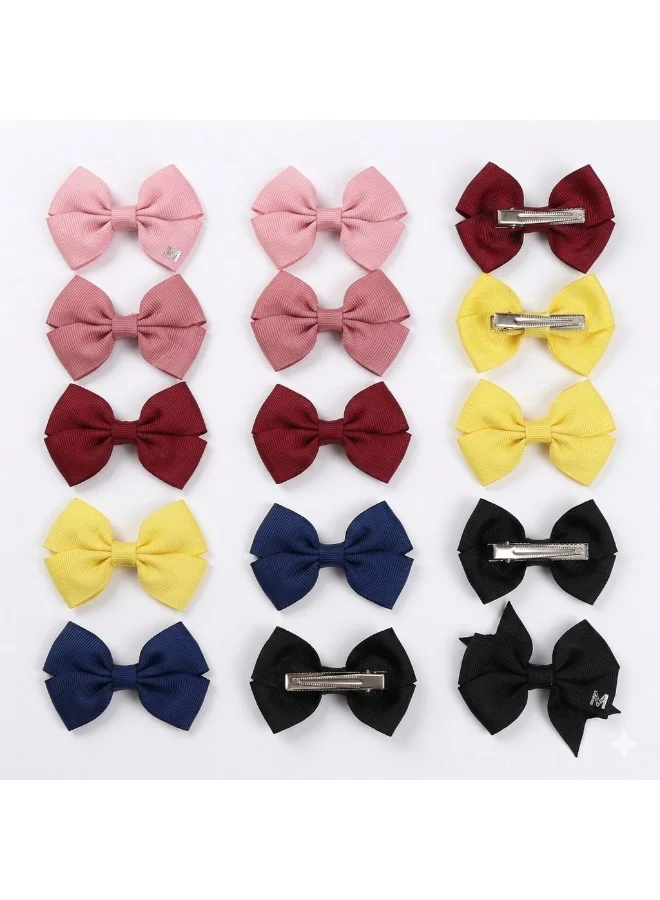 بامبيميسي Enchanted Garden Grosgrain Pinwheel Bow Clip Set (12-Piece)