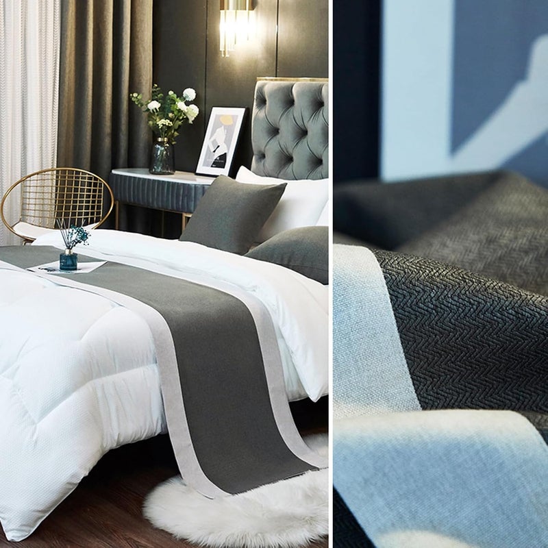 Bed Runners King Size Luxury Bed Scarf for Bedding Decor Modern Blankets Bedspread Hotel Bed Cover Protection for Bedroom Brown 50 * 260cm for 2m Bed