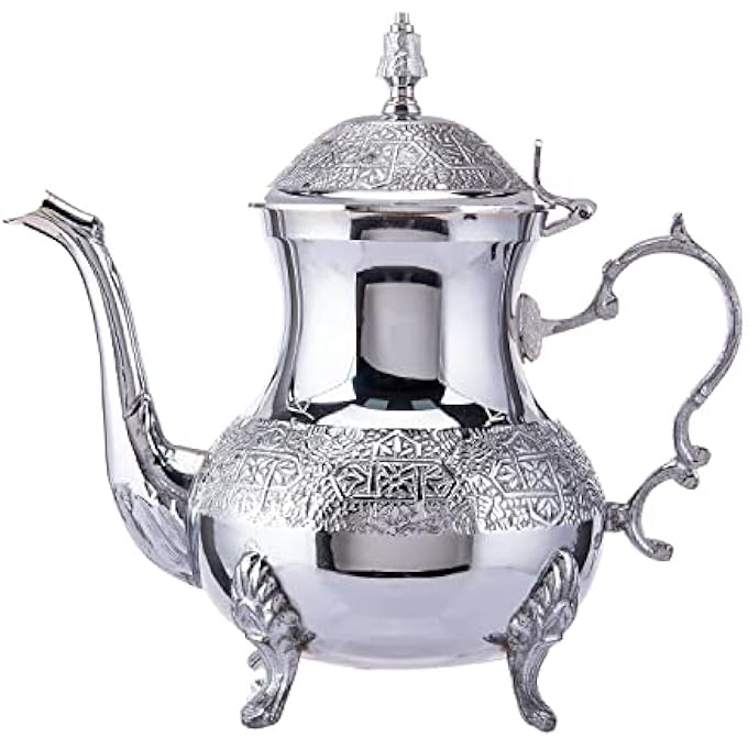 rayihni Moroccon Tea Pot 10Cm X 10Cm X 11Cm Silver - Image 1
