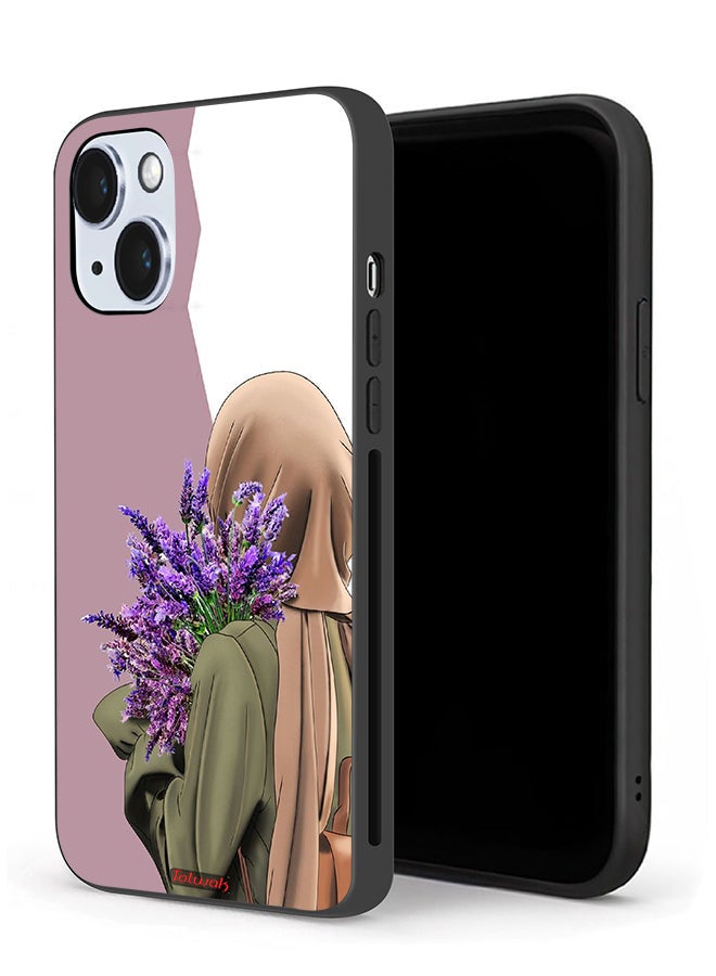 Tolwak Apple iPhone 14 Protective Case Holding Flower - Image 1