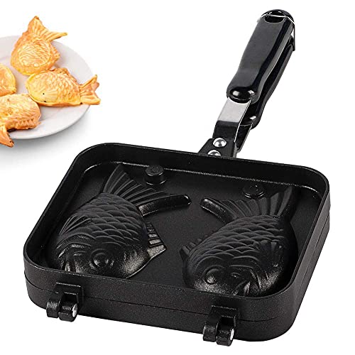 YOSOO Taiyaki Pan, Non-Stick Surface Double Pan Design Fish-Shaped for Fun, Japanese Pancake Maker, with Heat Handle, for Home DIY Party Dessert Waffle Cake - Image 1