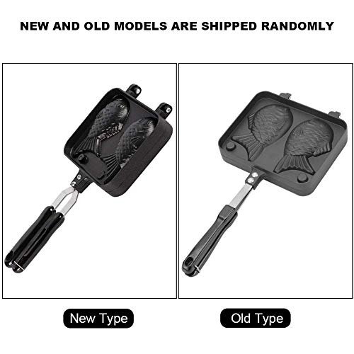 YOSOO Taiyaki Pan, Non-Stick Surface Double Pan Design Fish-Shaped for Fun, Japanese Pancake Maker, with Heat Handle, for Home DIY Party Dessert Waffle Cake - Image 2