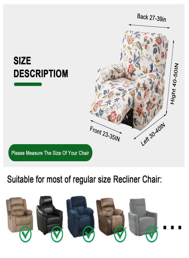 FUANGUI Recliner Chair Cover 4-Pieces Lazyboy Cover for Recliner Chair with Storage Pockets Furniture Protector for Living Room, Jacquard Sofa Slipcover for Kids, Pets, Dog and Cat, 36 - Image 4