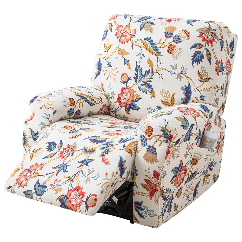 FUANGUI Recliner Chair Cover 4-Pieces Lazyboy Cover for Recliner Chair with Storage Pockets Furniture Protector for Living Room, Jacquard Sofa Slipcover for Kids, Pets, Dog and Cat, 36 - Image 1