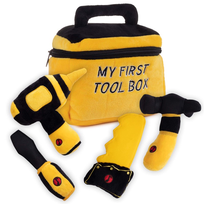 Plush Creations Talking Plush Set for Toddlers | Includes Cuddly Hammer, Handsaw, Screwdriver, Hand Drill, & Zippered Tool Box with Cool Sounds | Soft Plush Toys Made from Durable & Hypoallergenic Fabric - Image 1