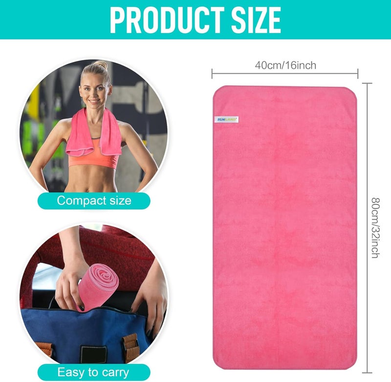 Sinland Microfiber Gym Towels Sports Fitness Workout Sweat Towel Super Soft and Absorbent 3 Pack 16 Inch X 32 Inch - Image 2