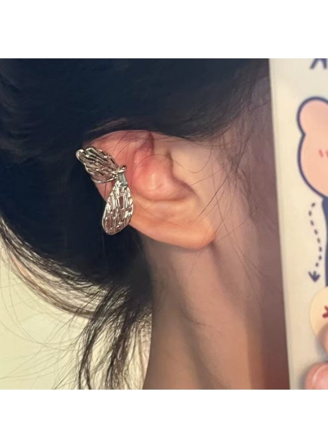 Goolsky أقراط كوف الفراشة الفضية بدون ثقب – خطاف أذن الجنية المتلألئة للنساء - Image 5