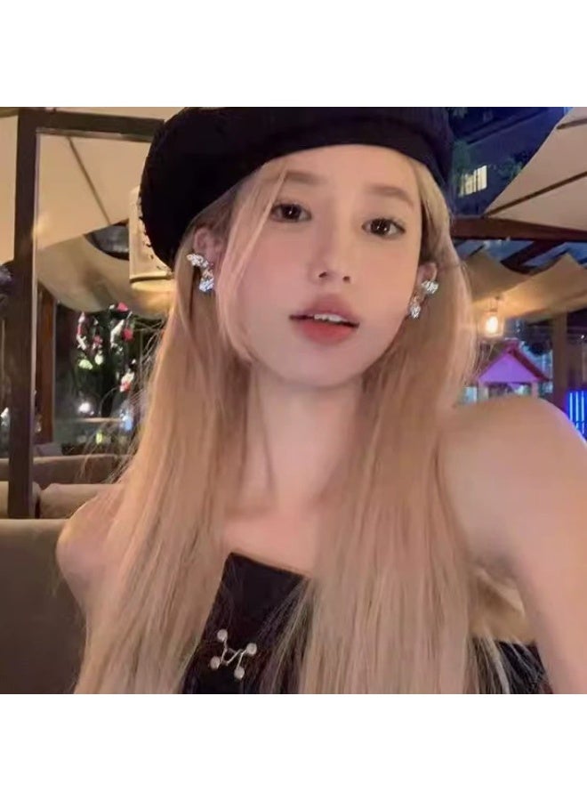 Goolsky أقراط كوف الفراشة الفضية بدون ثقب – خطاف أذن الجنية المتلألئة للنساء - Image 4