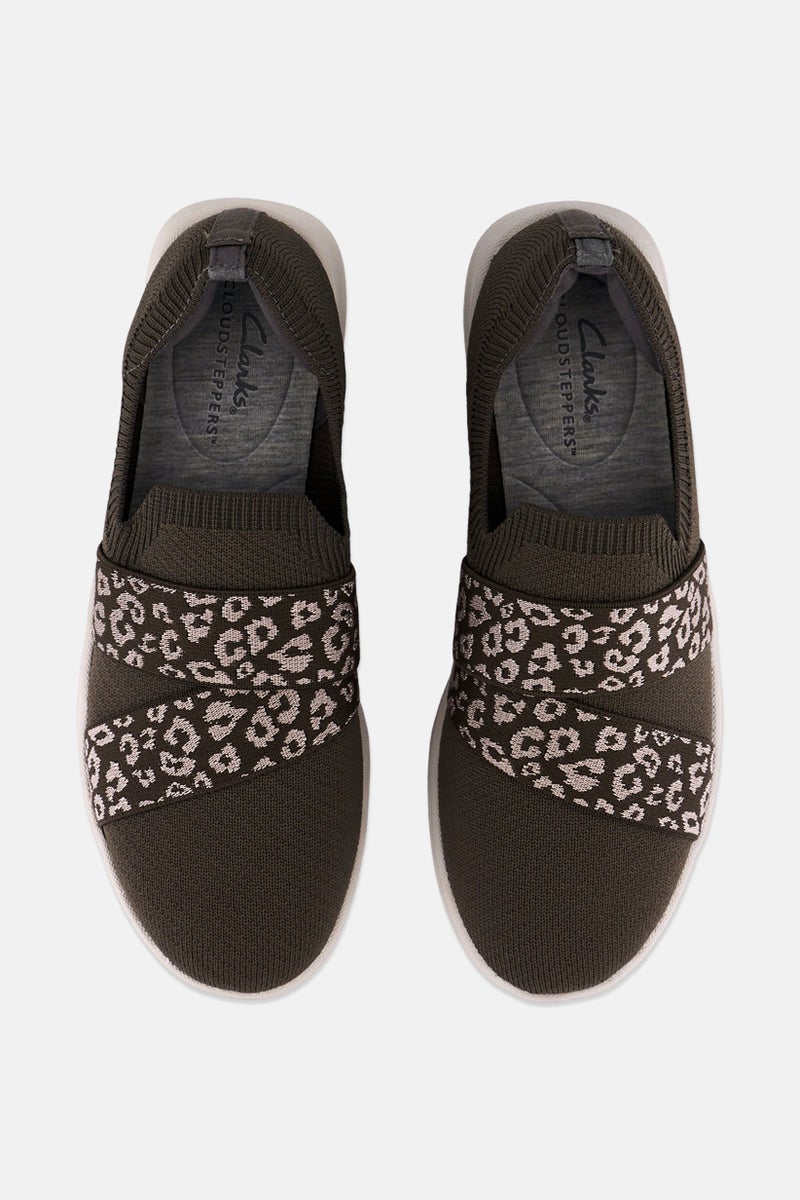 clarks Women Standard Adella Stride Slip On Casual Shoes, Olive - Image 3