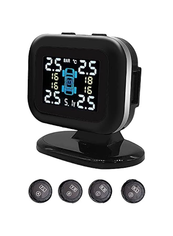 Car Tire Pressure Monitoring System USB Tire Pressure Monitor Detector with 4 External Sensors Alarm Function USB Port - Image 1