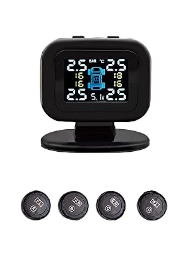 Car Tire Pressure Monitoring System USB Tire Pressure Monitor Detector with 4 External Sensors Alarm Function USB Port - Image 4