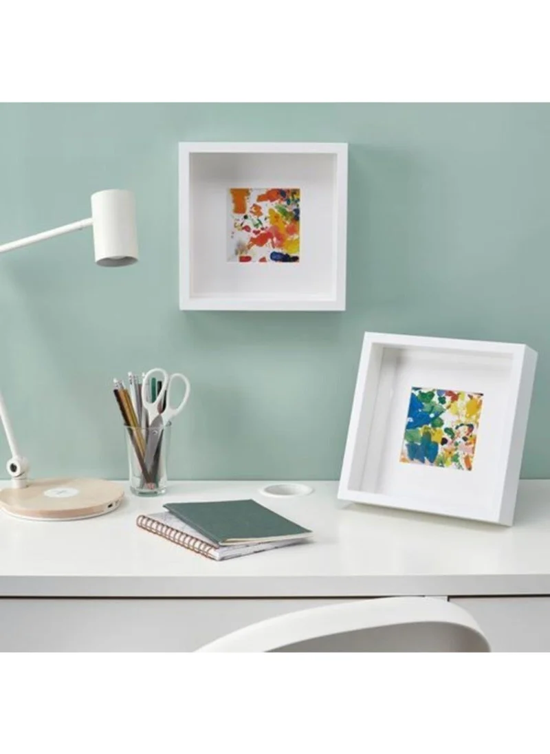أيكيا White Color Frame Meridyendukkan Home Decoration 25X25 cm 1 Piece White